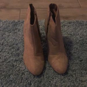 Tan/Nude Suede Booties